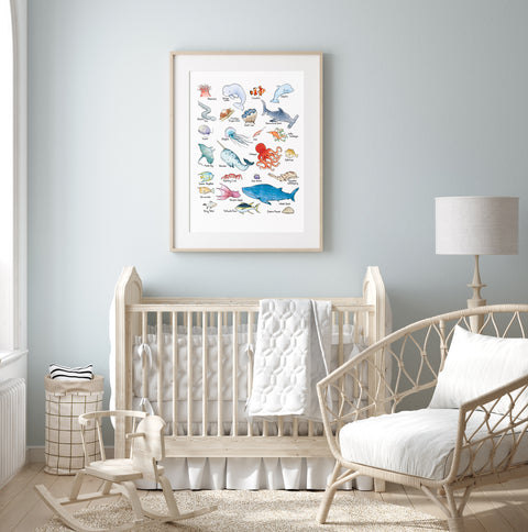 Alphabet Print - Marine Wildlife