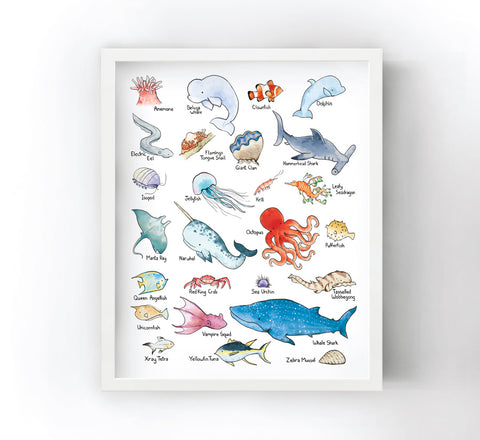 Alphabet Print - Marine Wildlife