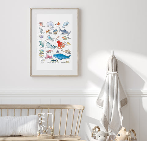 Alphabet Print - Marine Wildlife