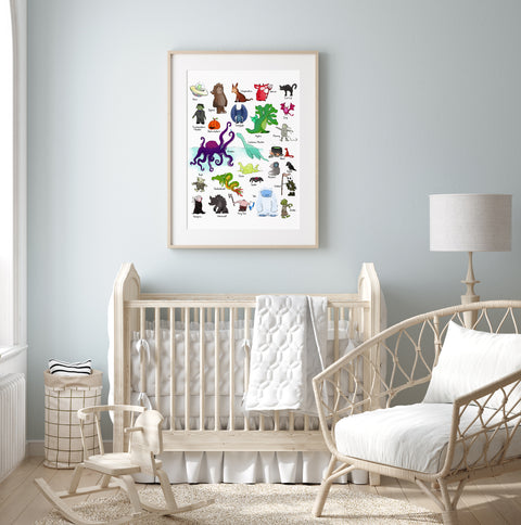 Alphabet Print - Monsters and Creatures